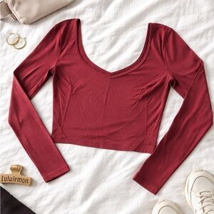lululemon Women's Burgundy Crop Top